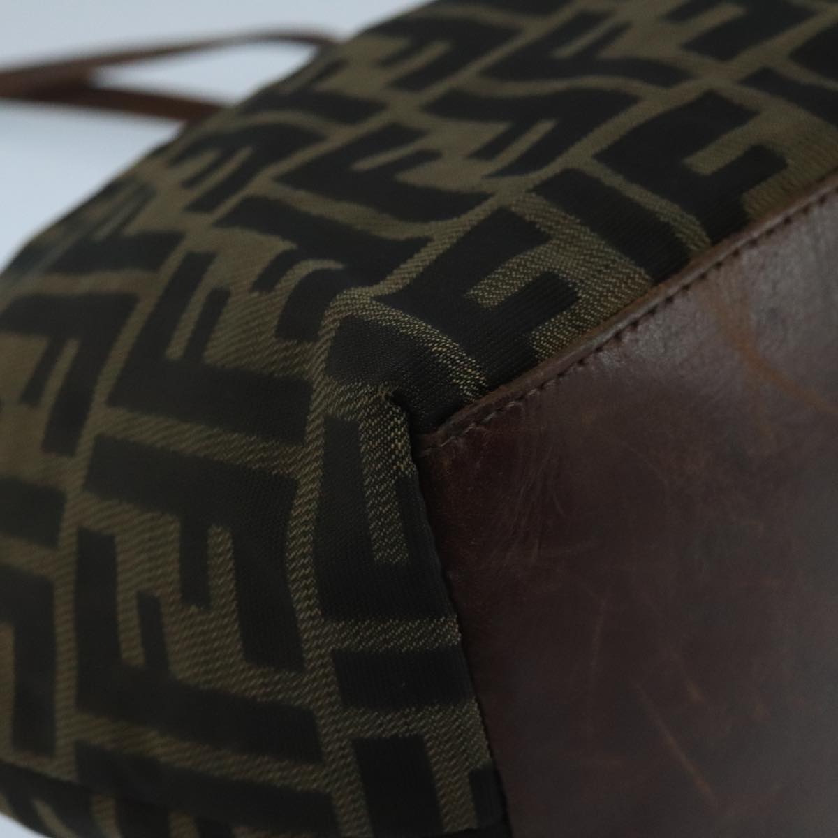 FENDI Zucca Canvas Tote Bag Brown Black bs20571