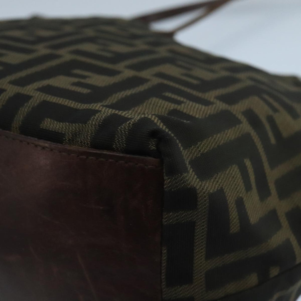 FENDI Zucca Canvas Tote Bag Brown Black bs20571