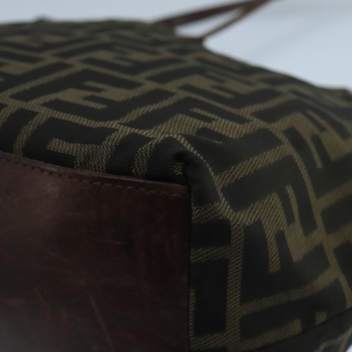 FENDI Zucca Canvas Tote Bag Brown Black bs20571