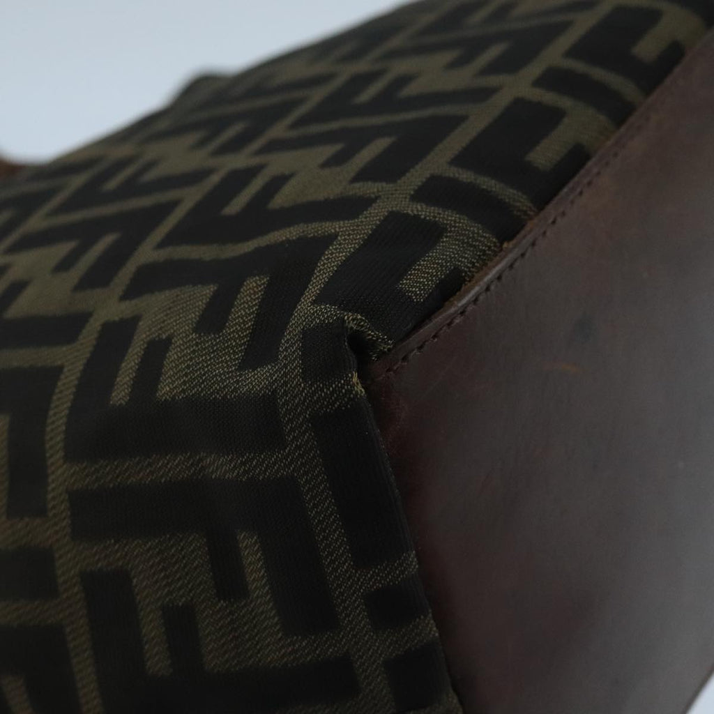 FENDI Zucca Canvas Tote Bag Brown Black bs20571