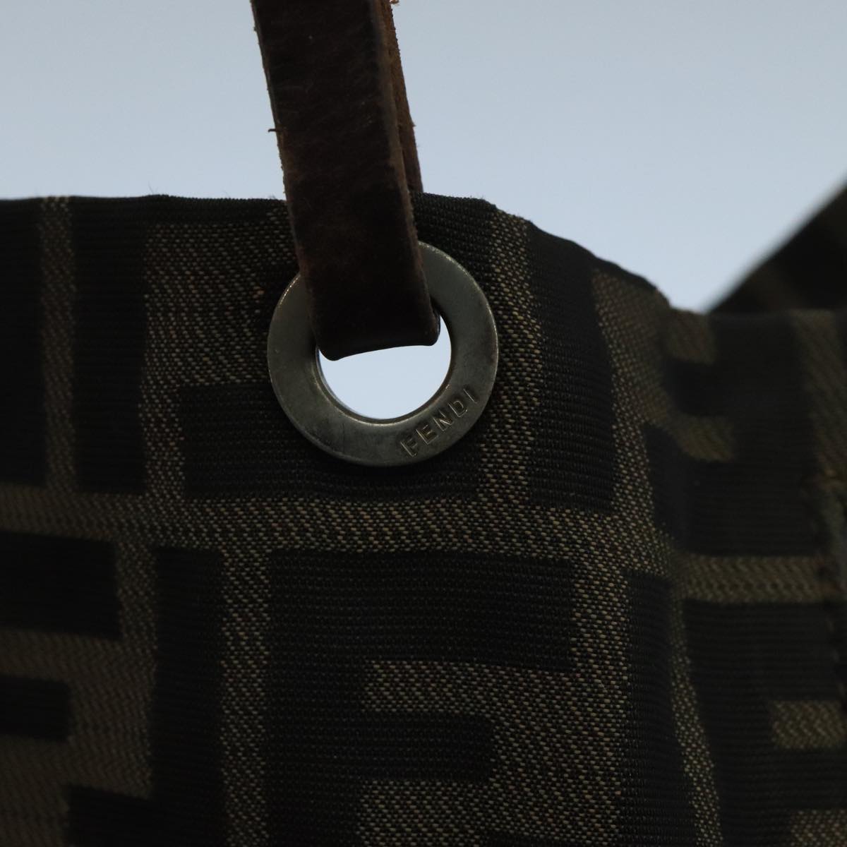 FENDI Zucca Canvas Tote Bag Brown Black bs20571