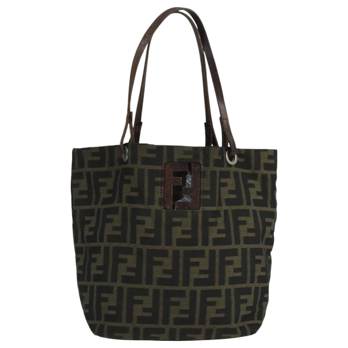 FENDI Zucca Canvas Tote Bag Brown Black bs20571