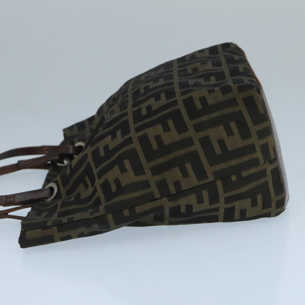 FENDI Zucca Canvas Tote Bag Brown Black bs20571