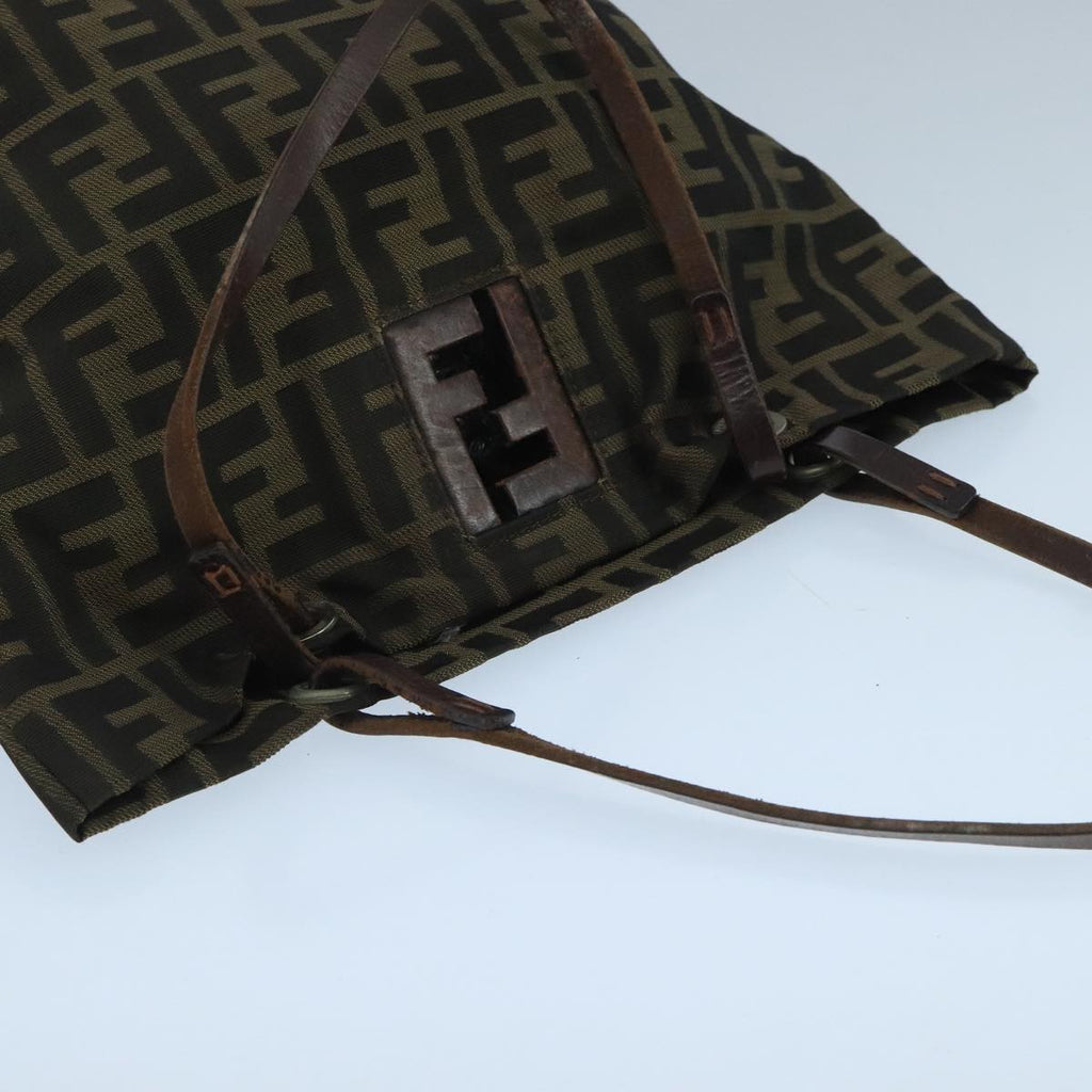 FENDI Zucca Canvas Tote Bag Brown Black bs20571
