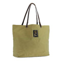FENDI Tote Bag Nylon Leather Beige Brown Silver bs20576