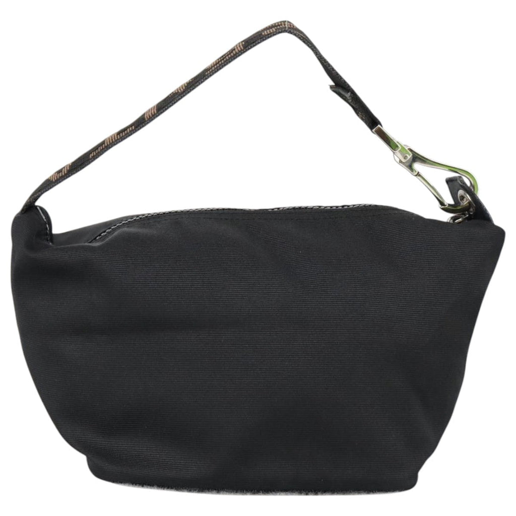 FENDI Hand Bag Nylon Black Brown Silver bs20578