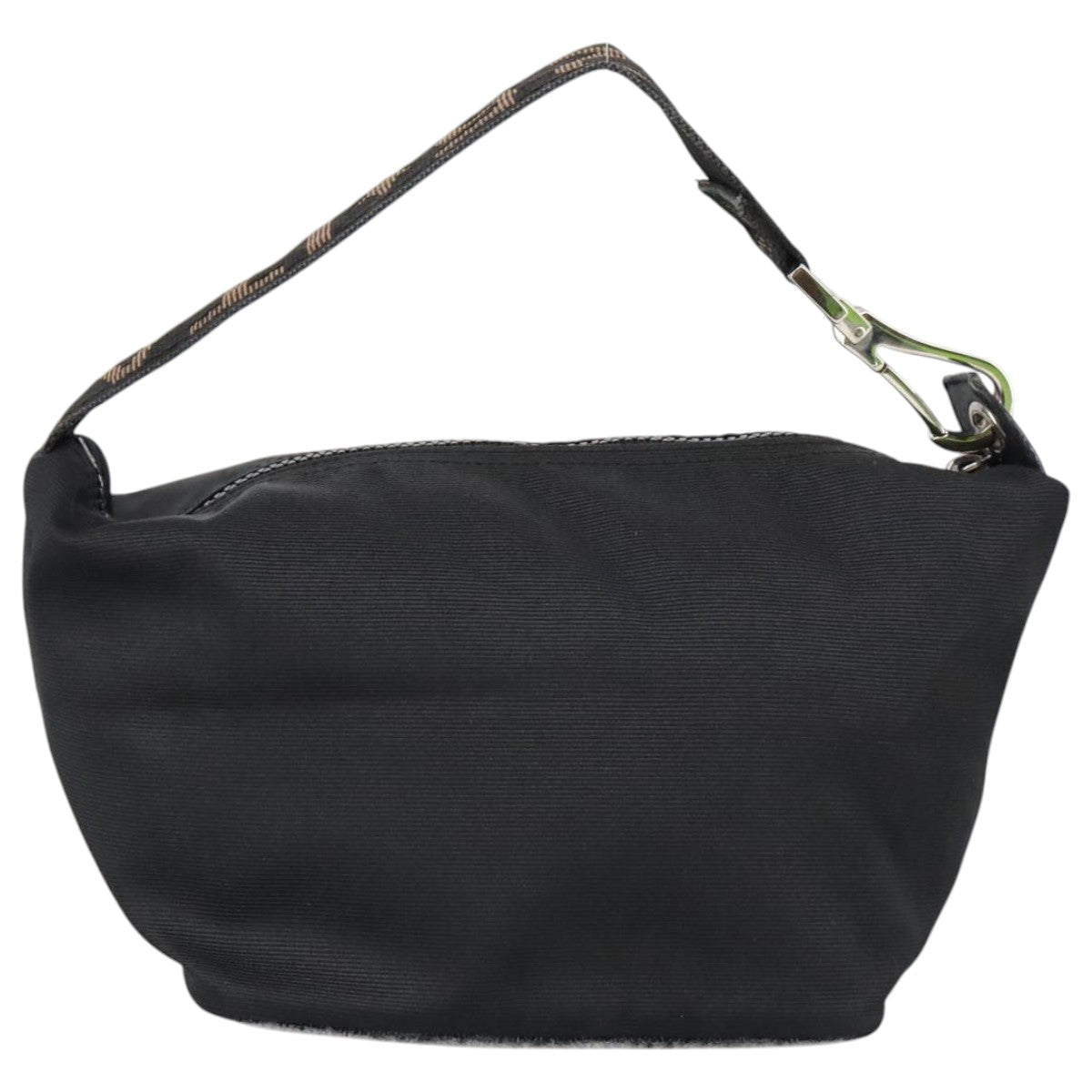 FENDI Hand Bag Nylon Black Brown Silver bs20578