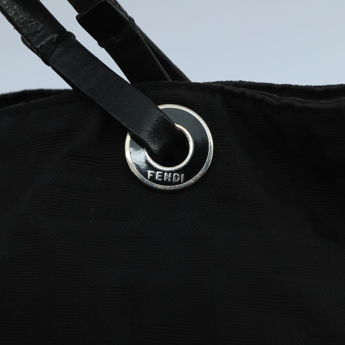 FENDI Zucca Canvas Tote Bag Nylon Black Silver bs20581