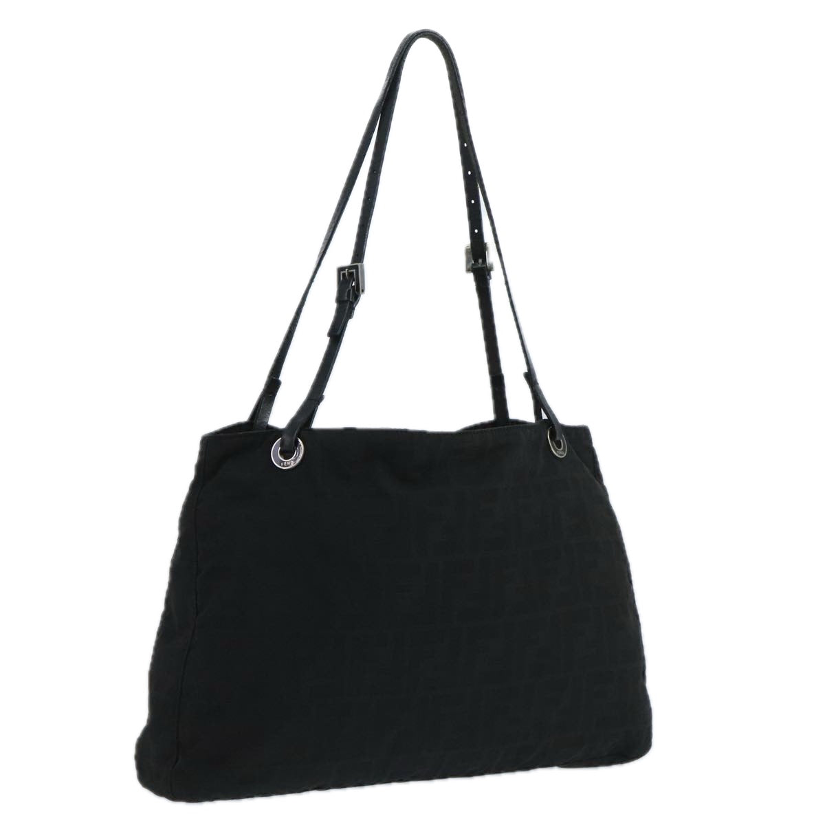 FENDI Zucca Canvas Tote Bag Nylon Black Silver bs20581