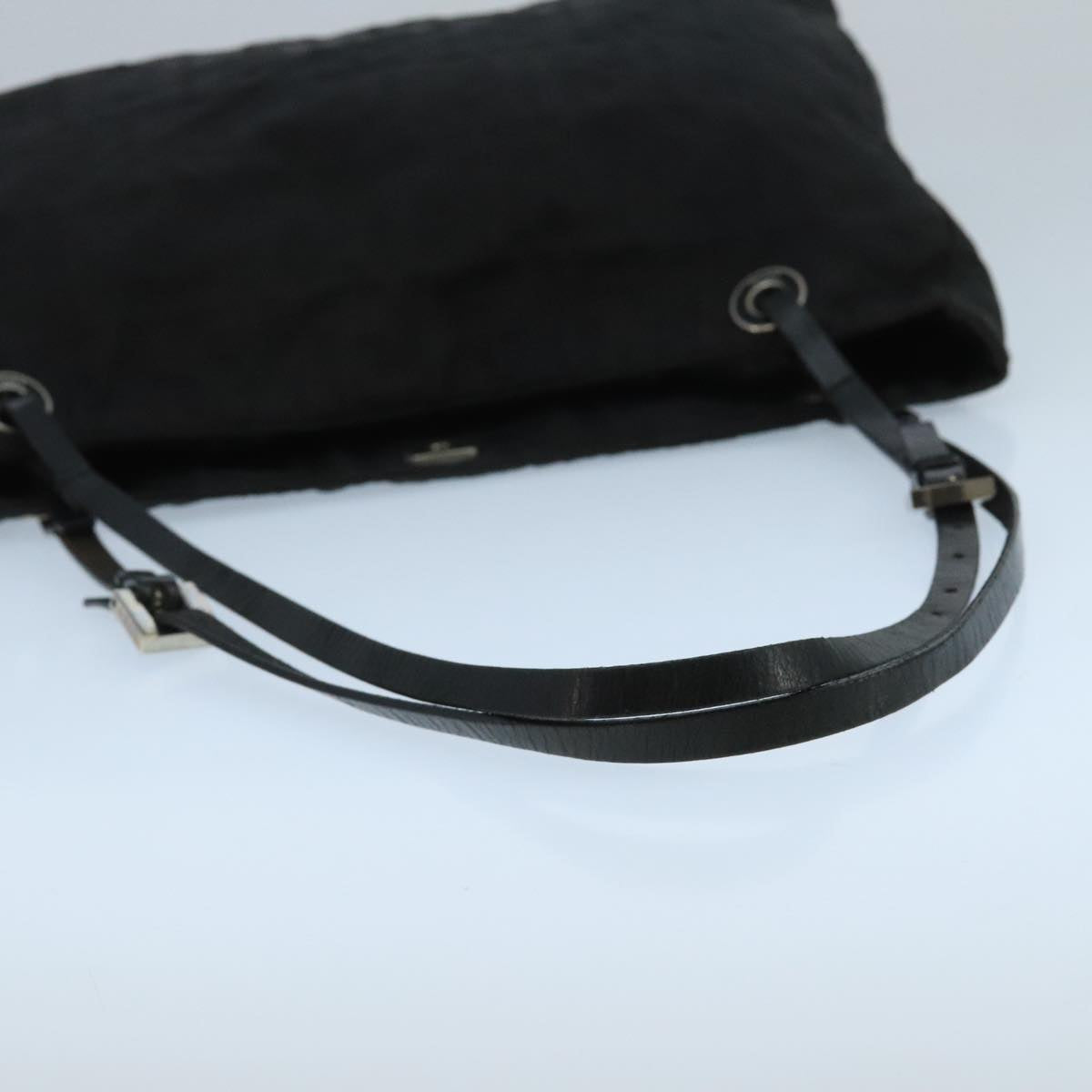 FENDI Zucca Canvas Tote Bag Nylon Black Silver bs20581