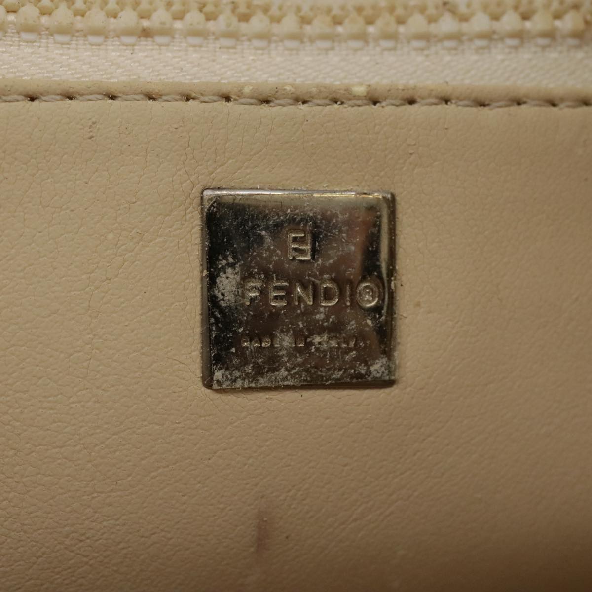 FENDI Zucca Canvas Hand Bag Brown Black Silver bs20582