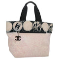 CHANEL High Summer Tote Bag Canvas Pink Silver CC bs20616