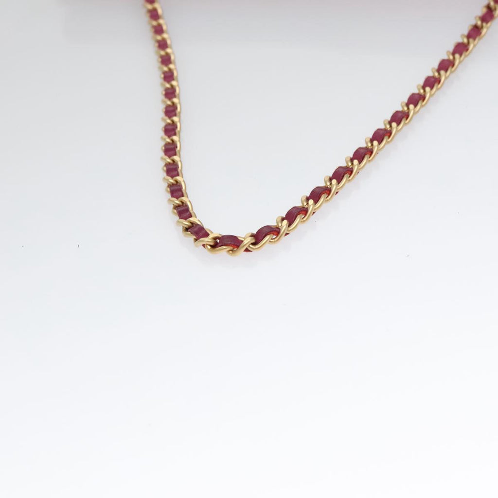 CHANEL Choco Bar Chain Hand Bag Lamb Skin Purple Pink CC bs20703