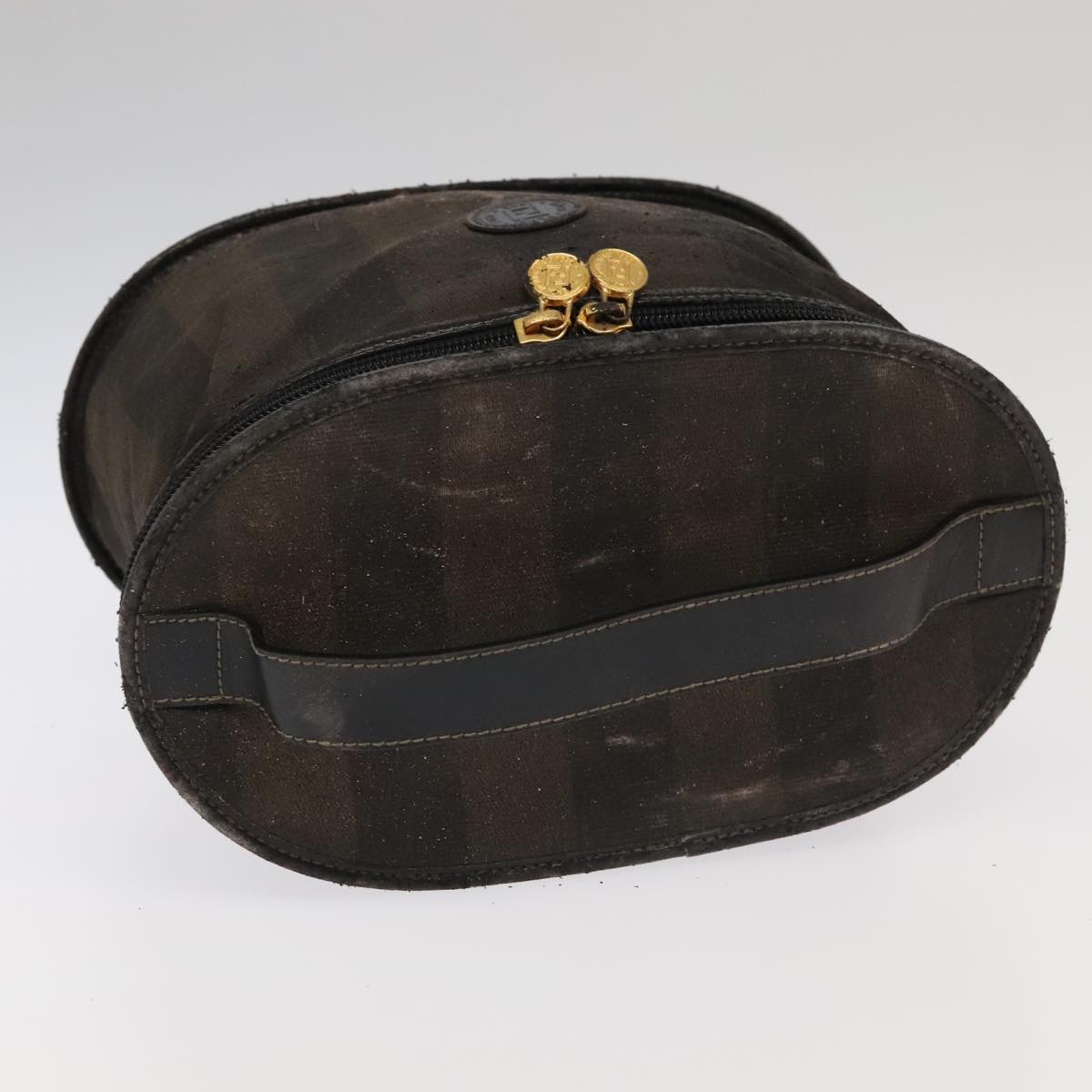 FENDI Pecan Canvas Vanity Pouch 2Set Black Brown bs20764