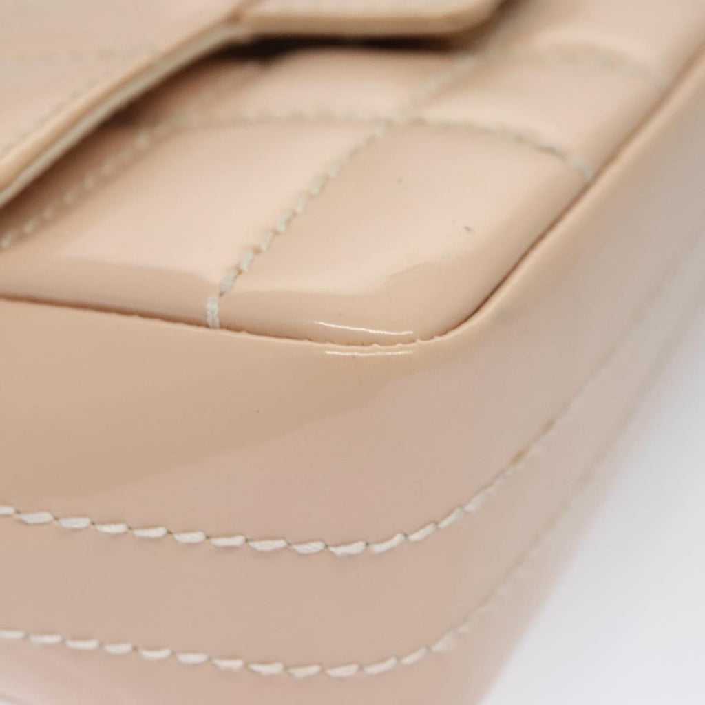 CHANEL Choco Bar Chain Shoulder Bag Patent Leather Pink Gold CC bs20804