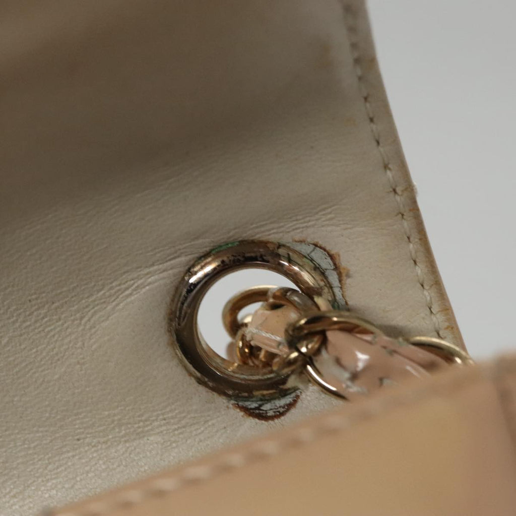 CHANEL Choco Bar Chain Shoulder Bag Patent Leather Pink Gold CC bs20804