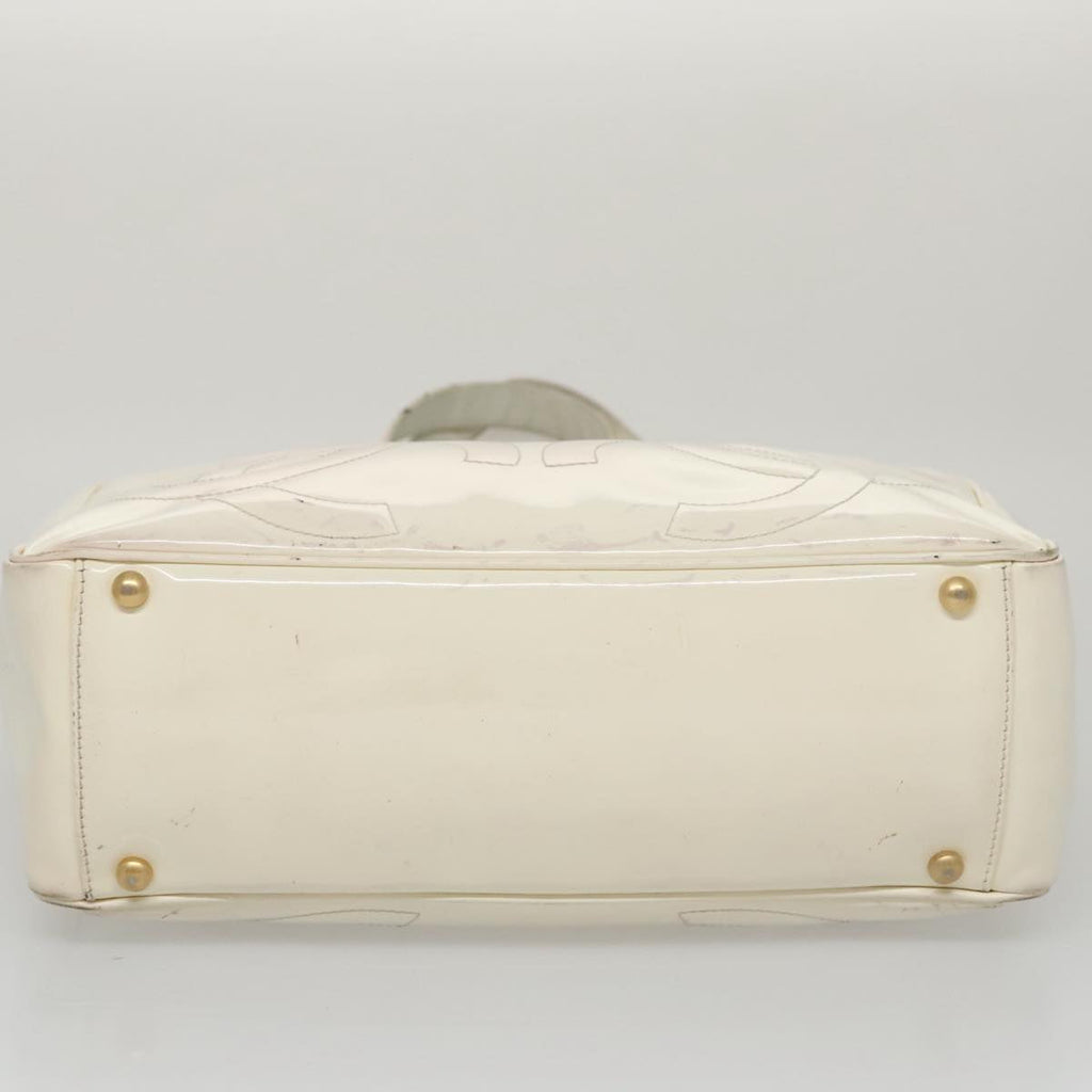 CHANEL Triple Coco Tote Bag Enamel White CC bs20805