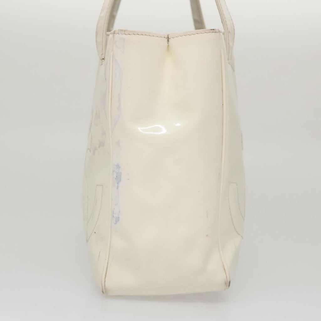 CHANEL Triple Coco Tote Bag Enamel White CC bs20805
