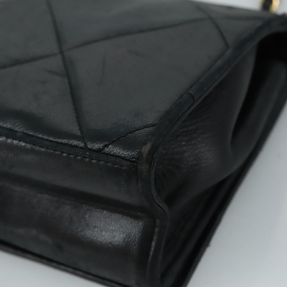 CHANEL Matelasse Chain Shoulder Bag Lamb Skin Black Gold CC bs20900