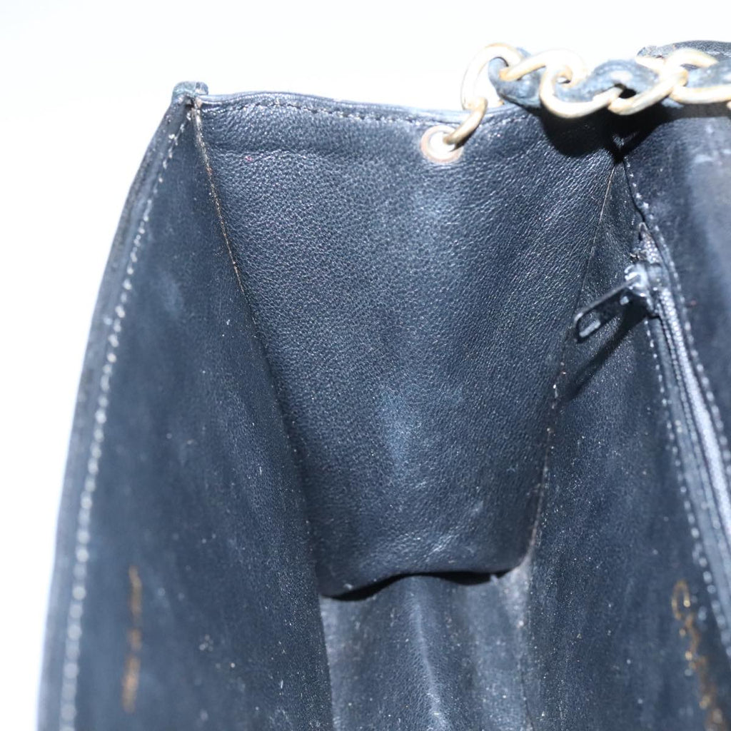 CHANEL Matelasse Chain Shoulder Bag Lamb Skin Black Gold CC bs20900