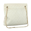 CHANEL Matelasse Chain Shoulder Bag Leather White Gold CC bs20903