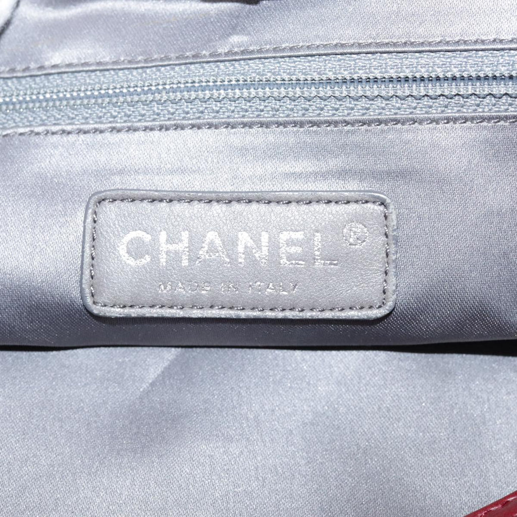 CHANEL COCO Mark Hand Bag Leather Red Silver CC bs20904