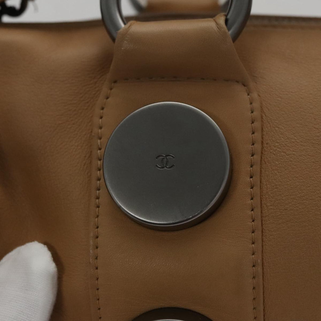 CHANEL Hand Bag Leather Beige CC bs20906