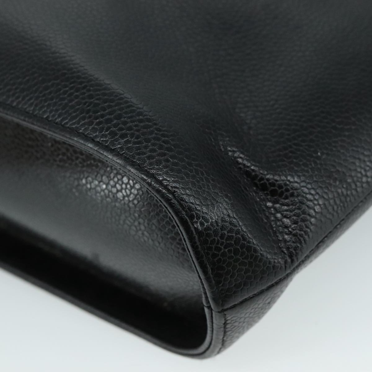CHANEL Hand Bag Caviar Skin Black CC bs20918