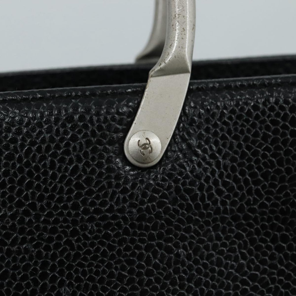 CHANEL Hand Bag Caviar Skin Black CC bs20918