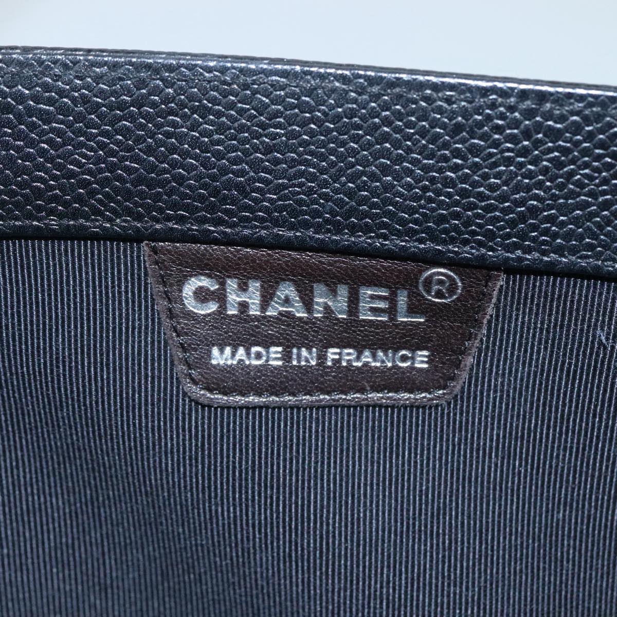 CHANEL Hand Bag Caviar Skin Black CC bs20918