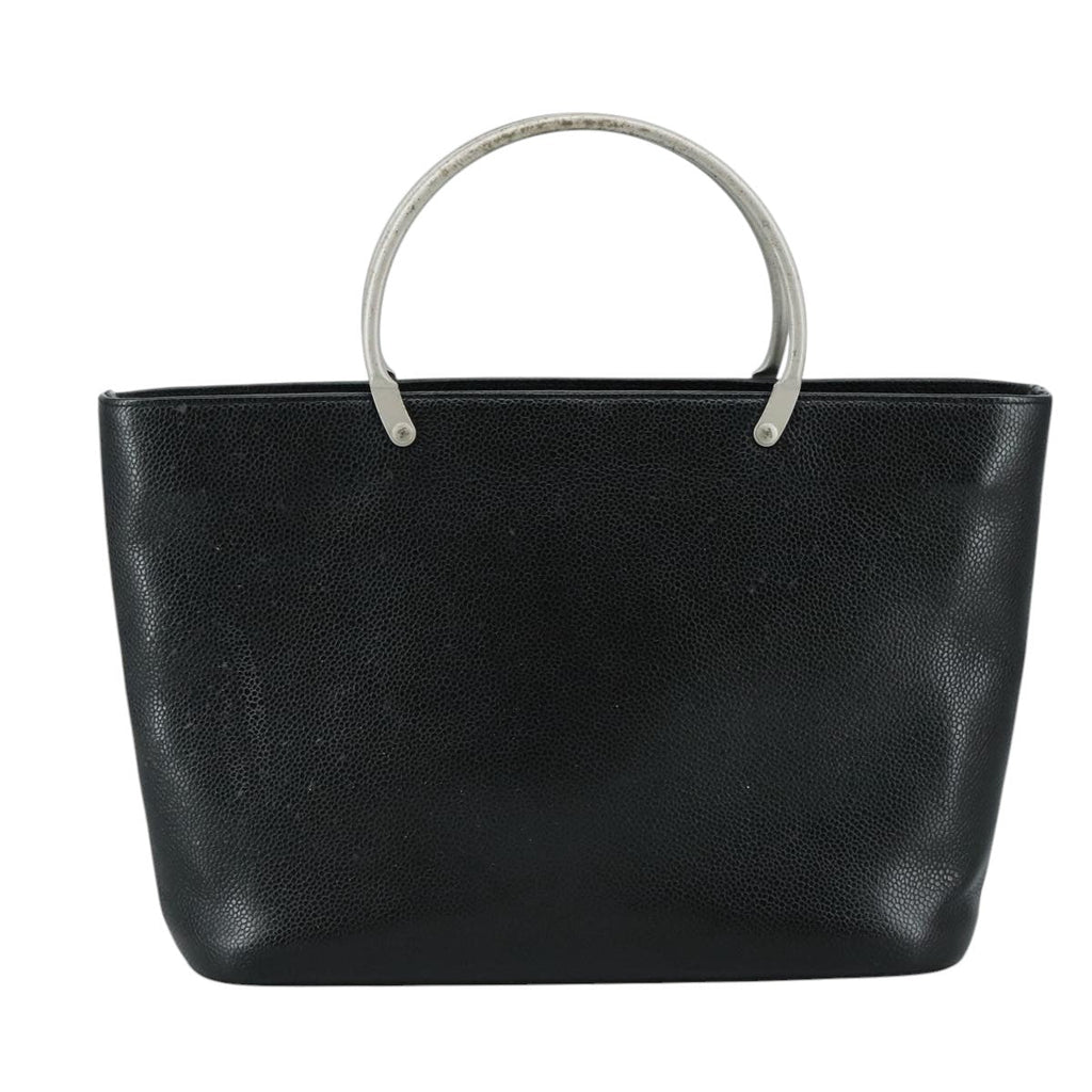 CHANEL Hand Bag Caviar Skin Black CC bs20918