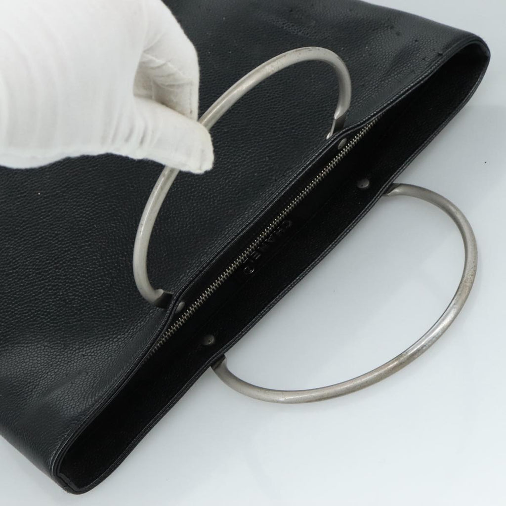 CHANEL Hand Bag Caviar Skin Black CC bs20918