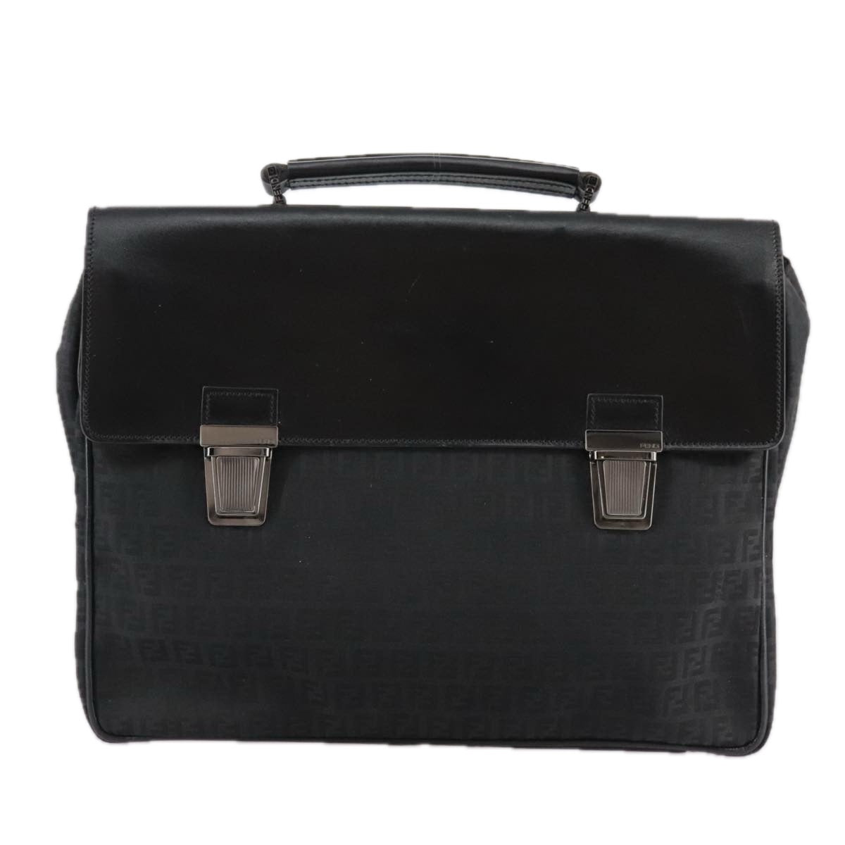 FENDI Zucchino Canvas Business Bag Black bs20925