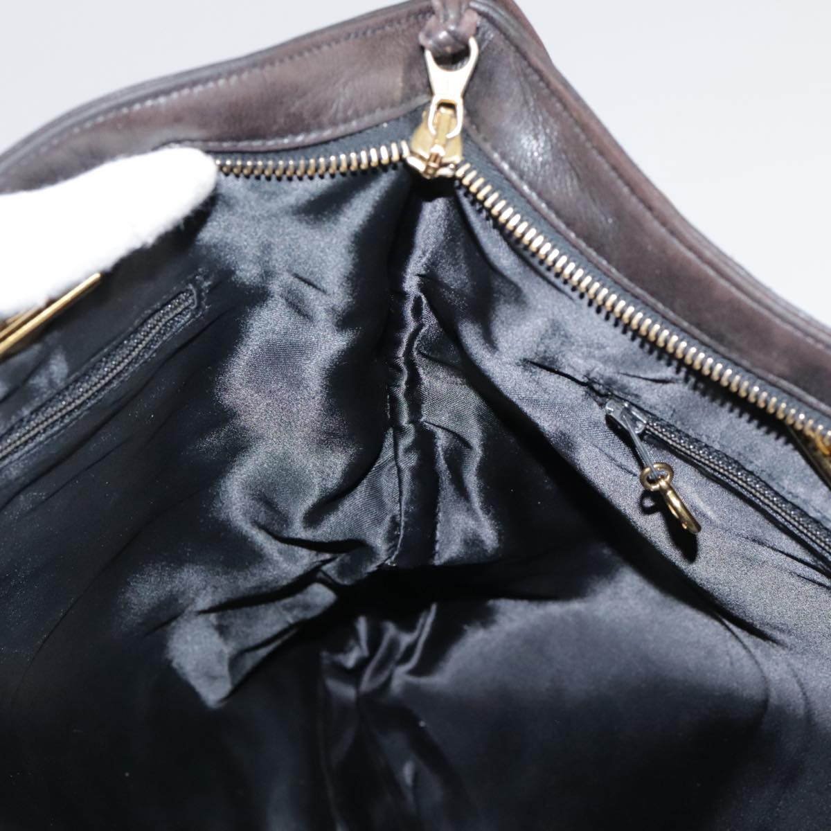 CHANEL COCO Mark Chain Tote Bag Leather Brown CC bs20968