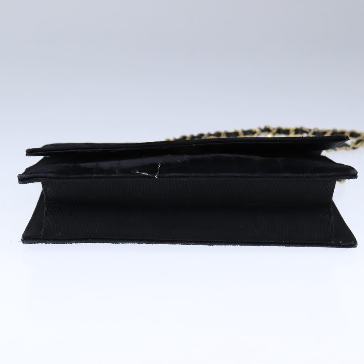 CHANEL Mademoiselle Chain Shoulder Bag Velor Black CC bs20974