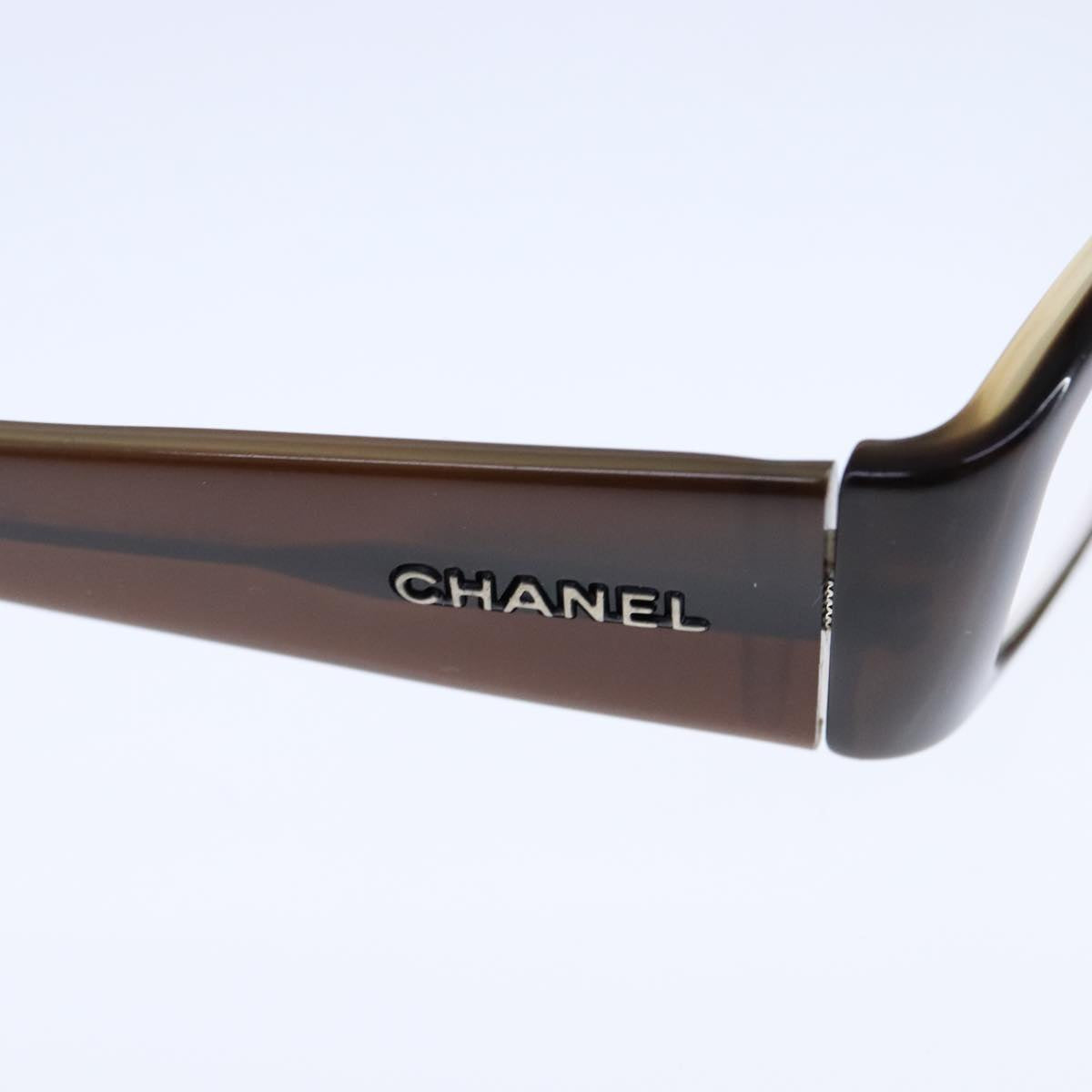 CHANEL Sunglasses Plastic Dark Brown CC bs21017