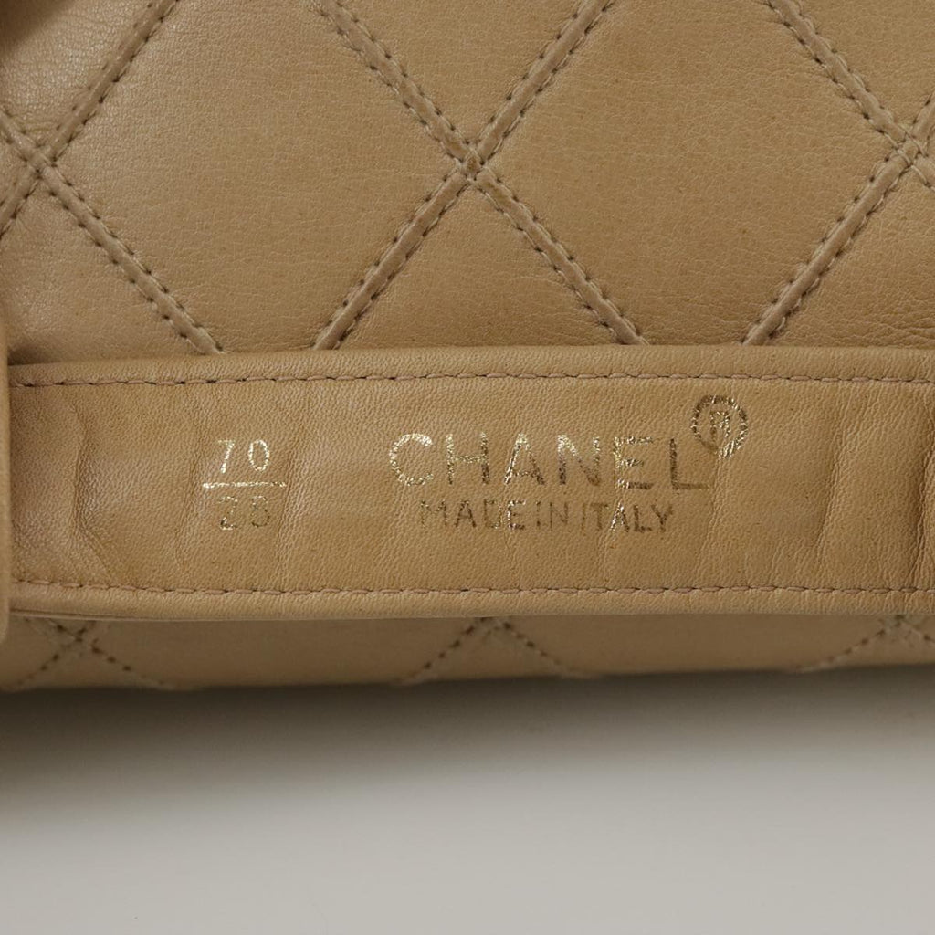 CHANEL Bicolore Waist bag Lamb Skin Beige Gold CC bs21018