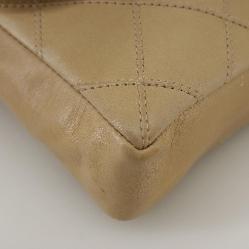 CHANEL Bicolore Waist bag Lamb Skin Beige Gold CC bs21018