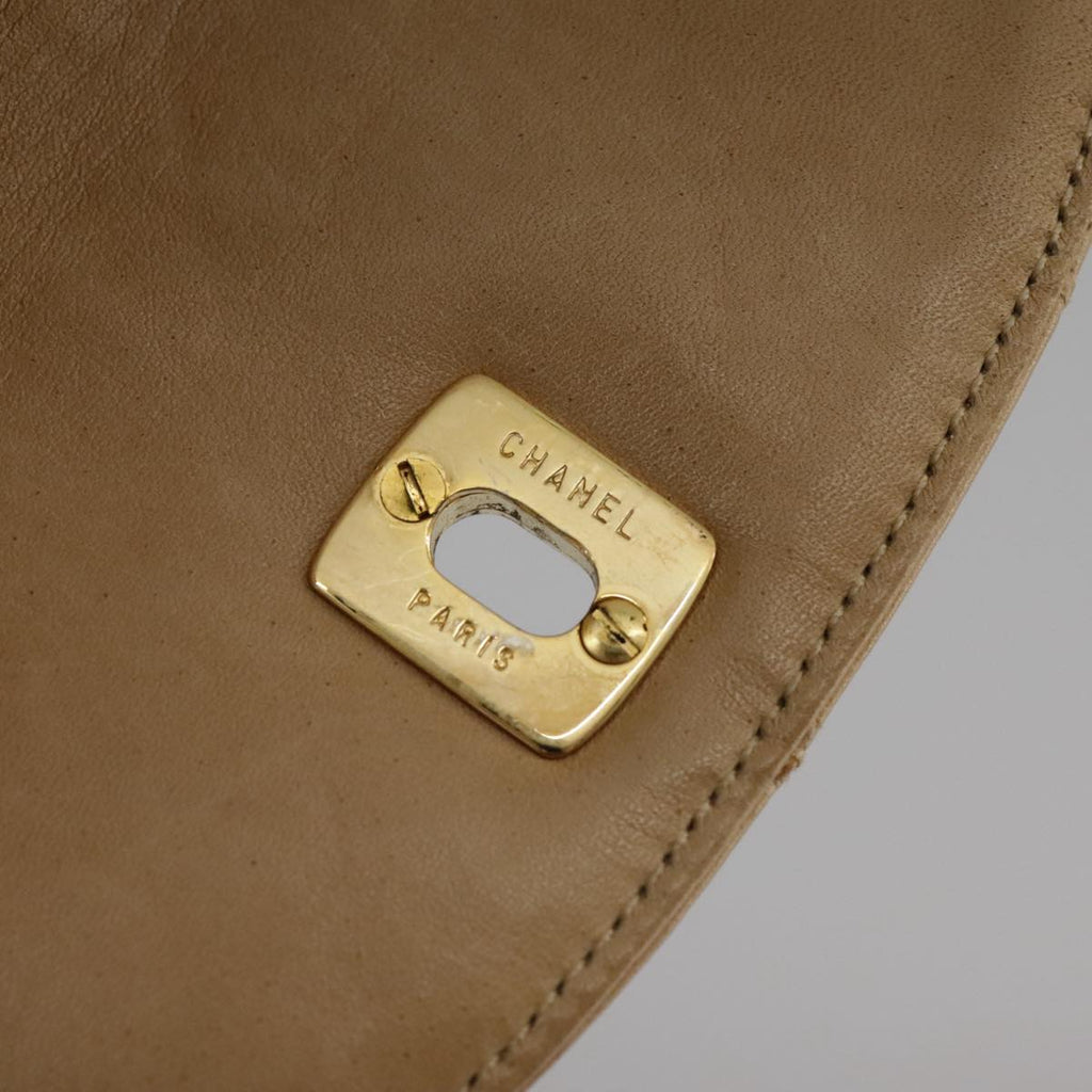 CHANEL Bicolore Waist bag Lamb Skin Beige Gold CC bs21018