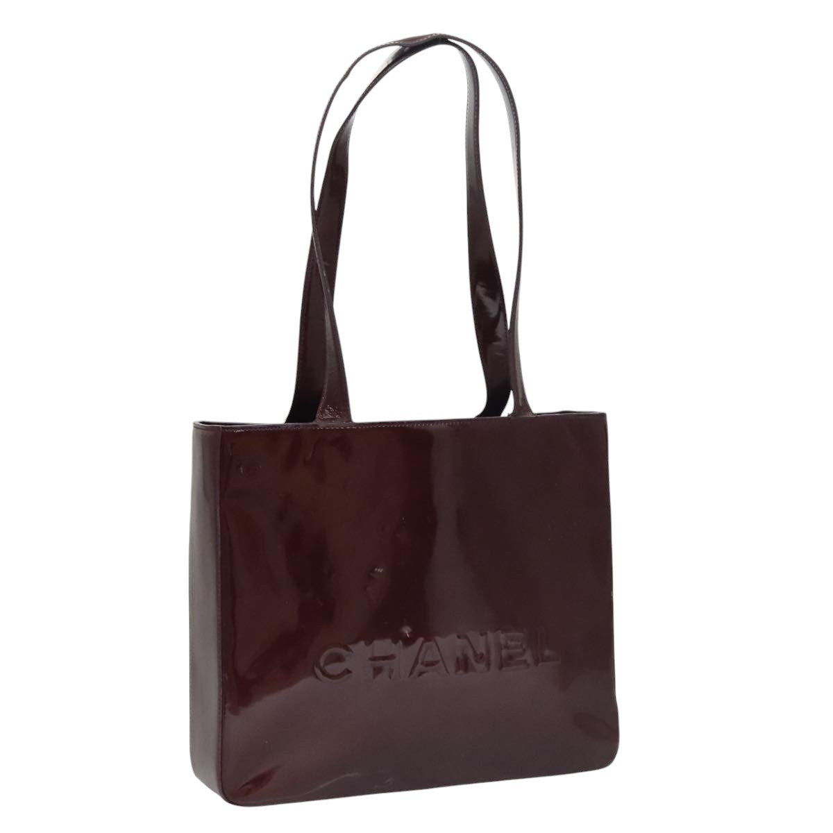 CHANEL Tote Bag Enamel Purple CC bs21035