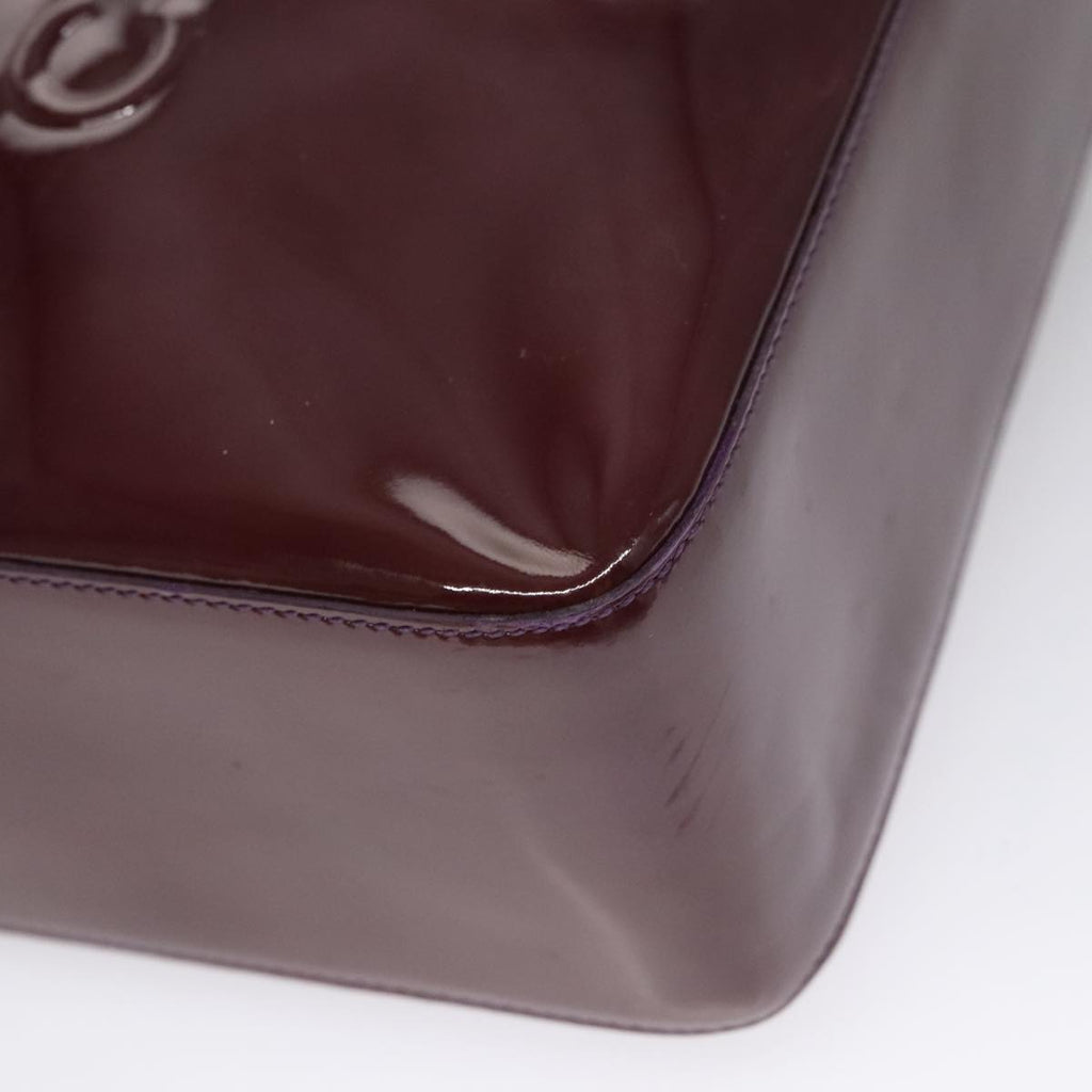 CHANEL Tote Bag Enamel Purple CC bs21035