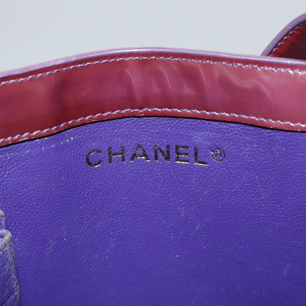 CHANEL Tote Bag Enamel Purple CC bs21035