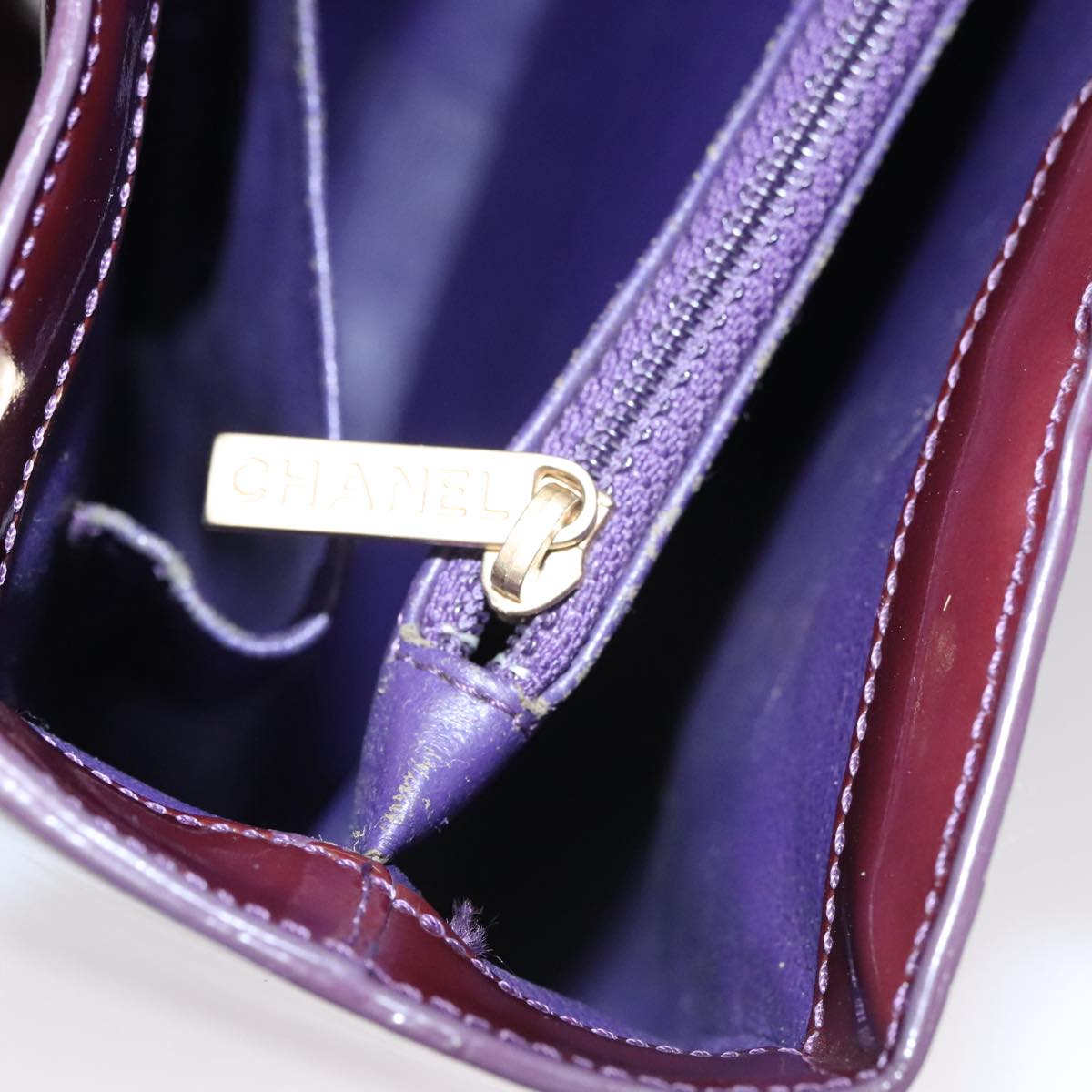 CHANEL Tote Bag Enamel Purple CC bs21035