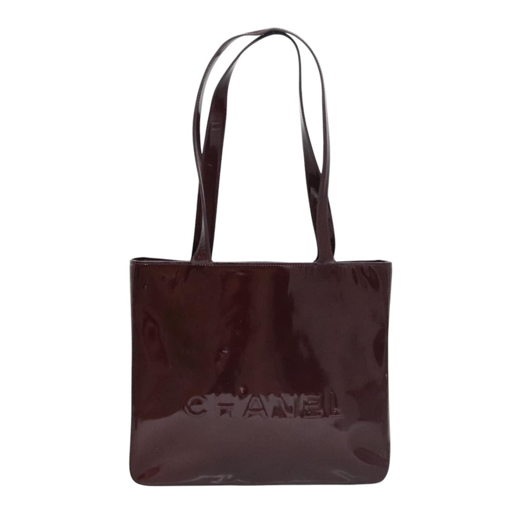 CHANEL Tote Bag Enamel Purple CC bs21035