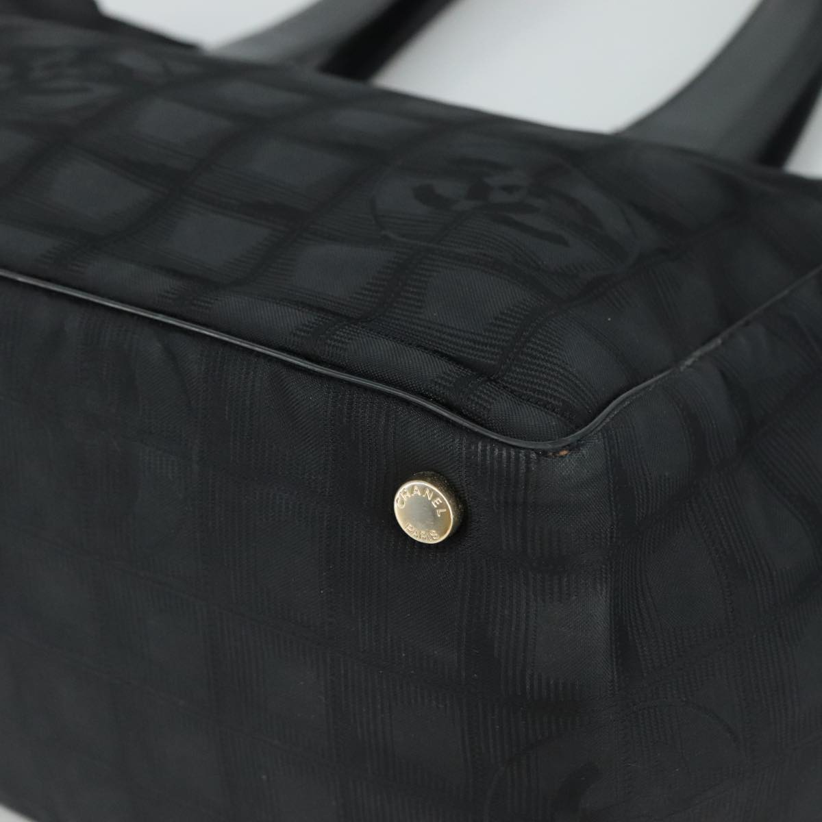 CHANEL New Travel line Tote Bag Nylon Black CC bs21058