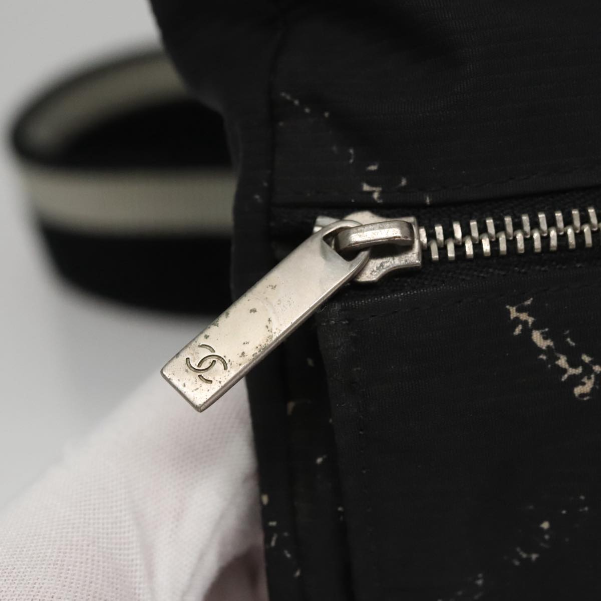 CHANEL Travel line Waist bag Nylon Black CC bs21105