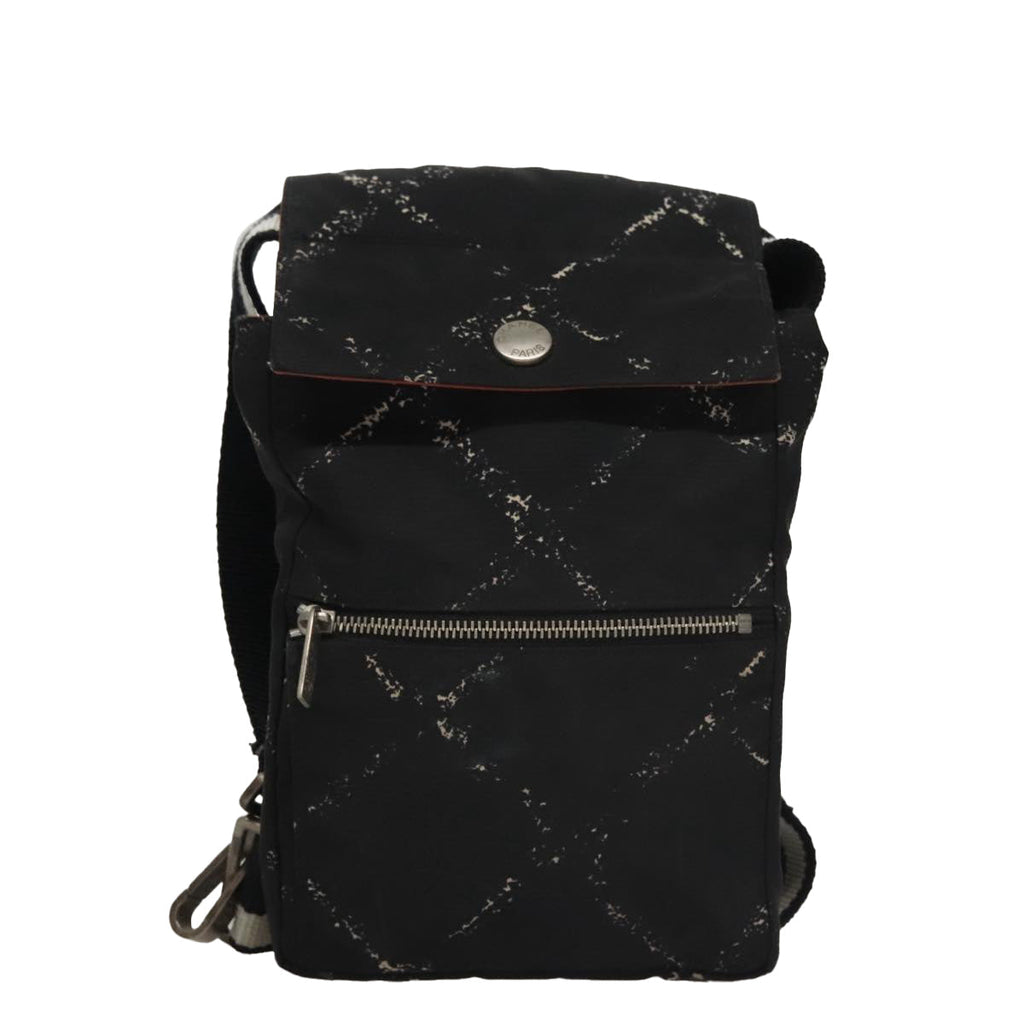 CHANEL Travel line Waist bag Nylon Black CC bs21105