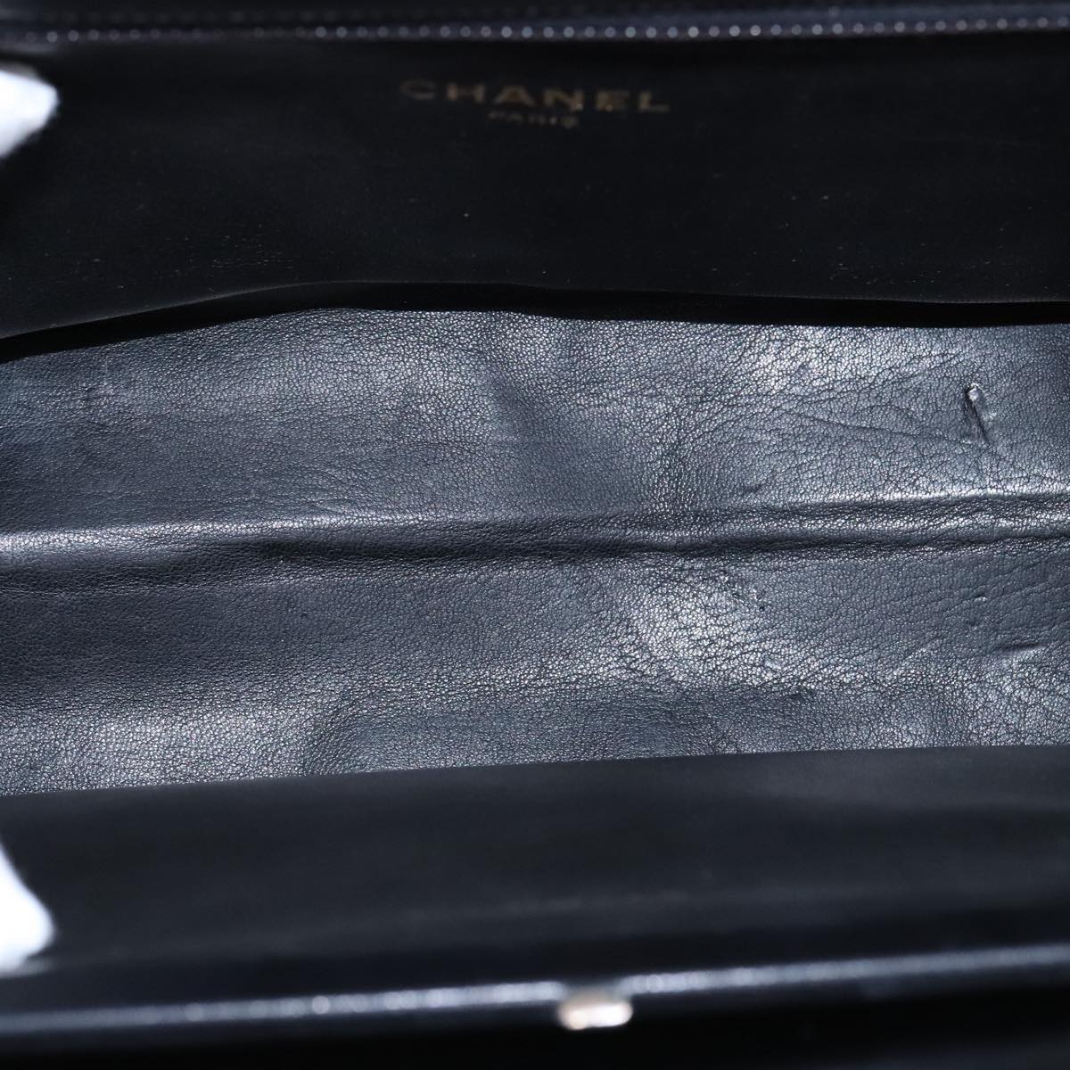 CHANEL Chain Shoulder Bag Patent leather Black Gold CC bs21126