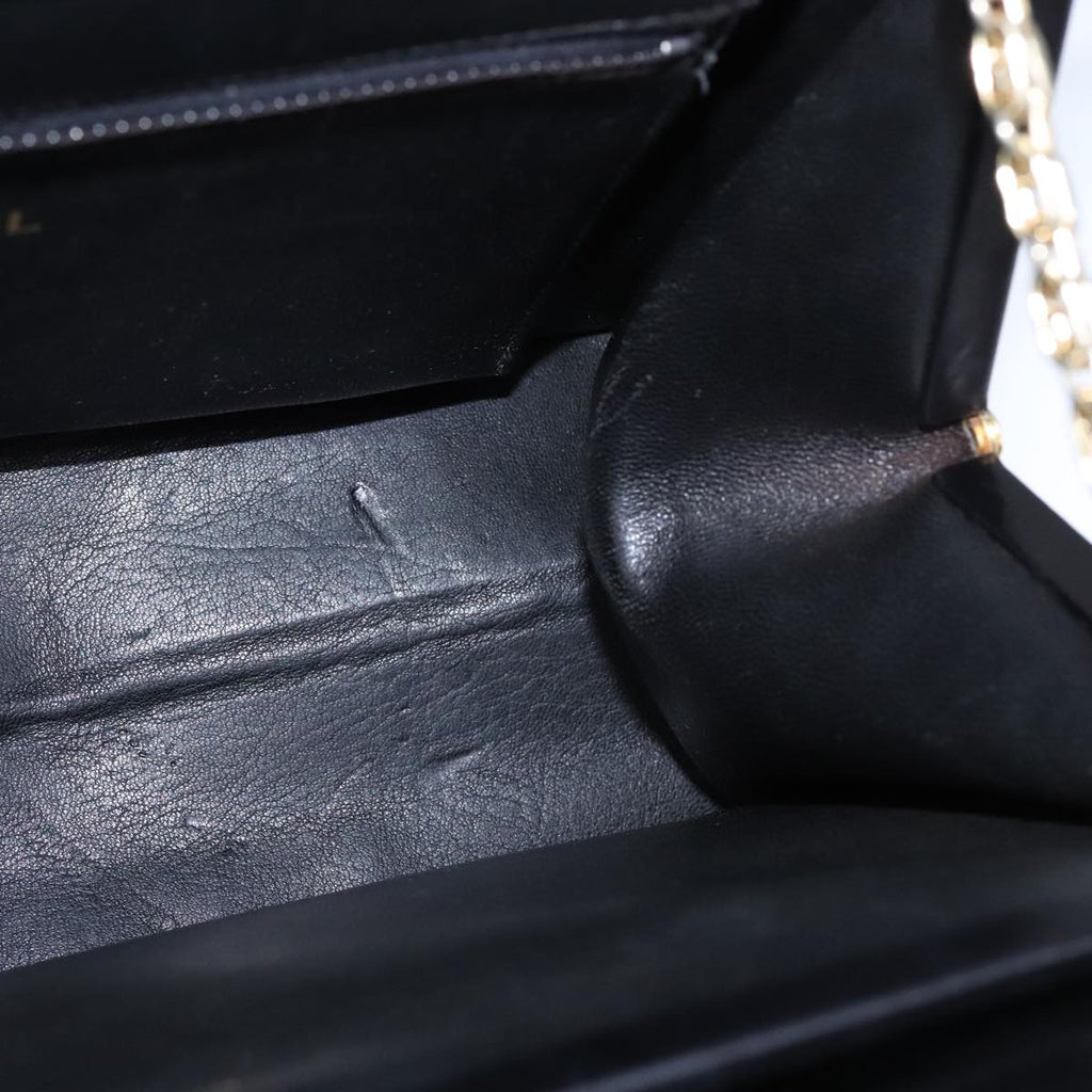 CHANEL Chain Shoulder Bag Patent leather Black Gold CC bs21126