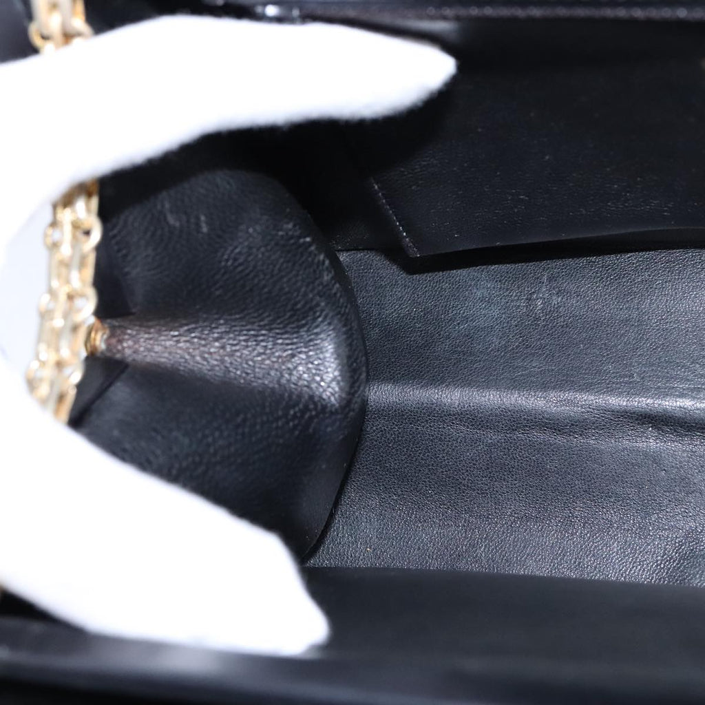 CHANEL Chain Shoulder Bag Patent leather Black Gold CC bs21126